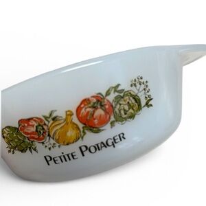 Anchor Hocking Fire-King Petite Potager Set 4 Milk Glass Bowls Lids
